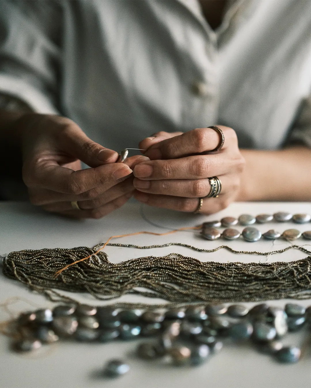 マーガレットハウエル ミリアムレンショー シルバー×パールネックレス Past Pearls, Present Craft | MARGARET HOWELL